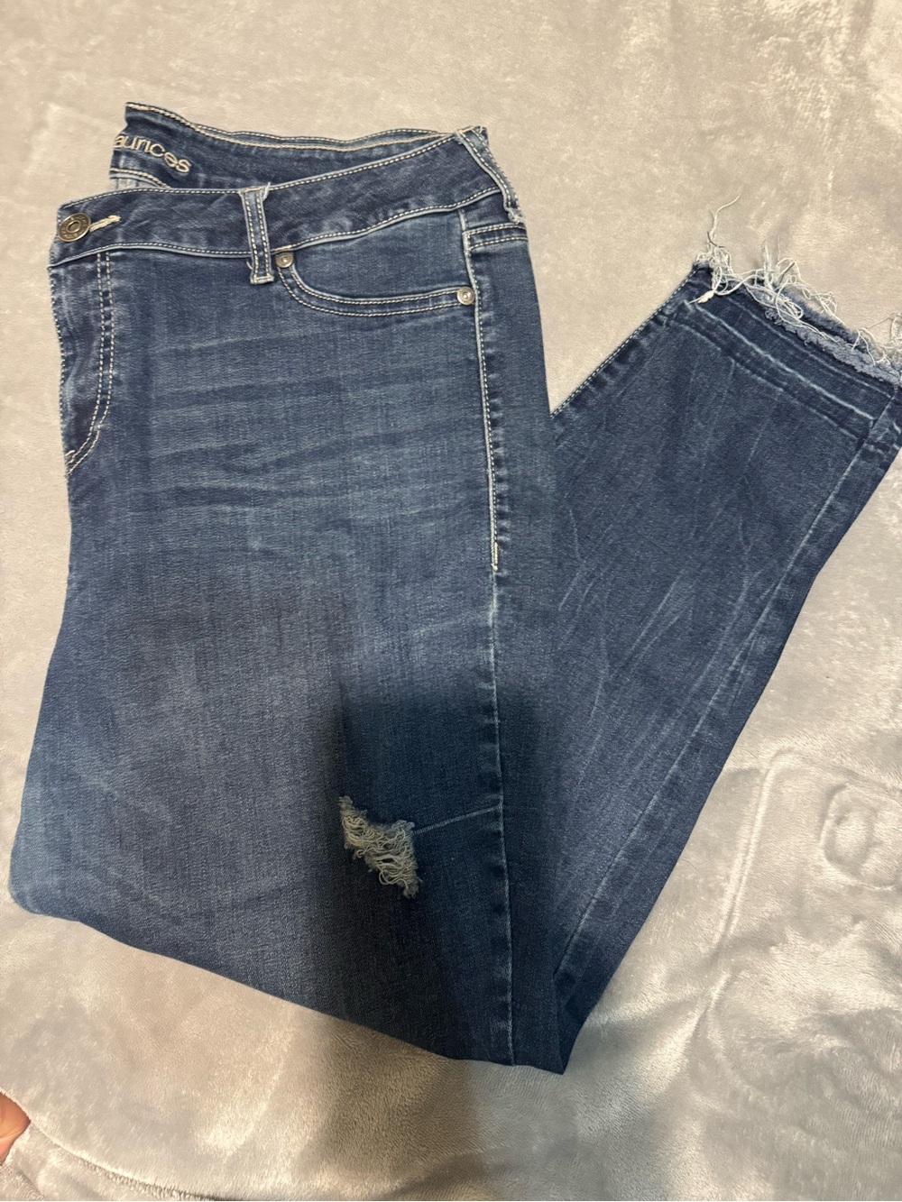 Maurices Dark Indigo Distressed Women's Jeggings